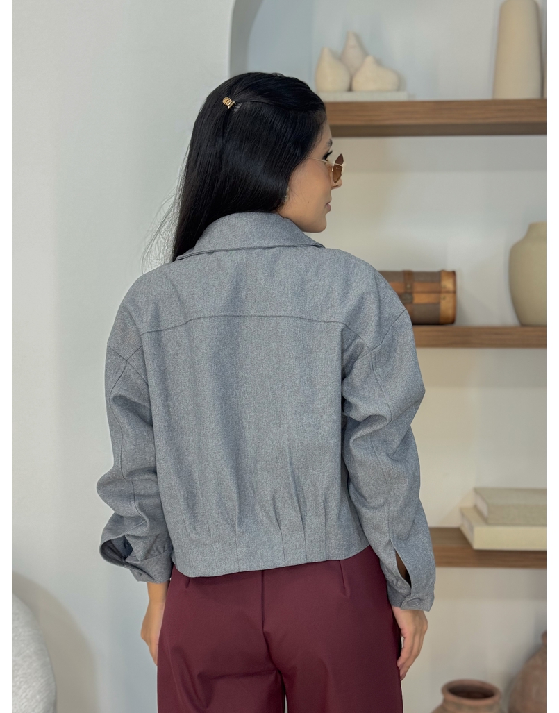 Jaqueta Bolso Anastacia Cinza