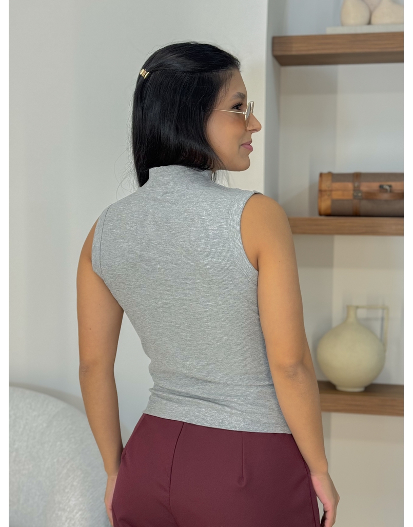 Regata Canelada Nara Cinza