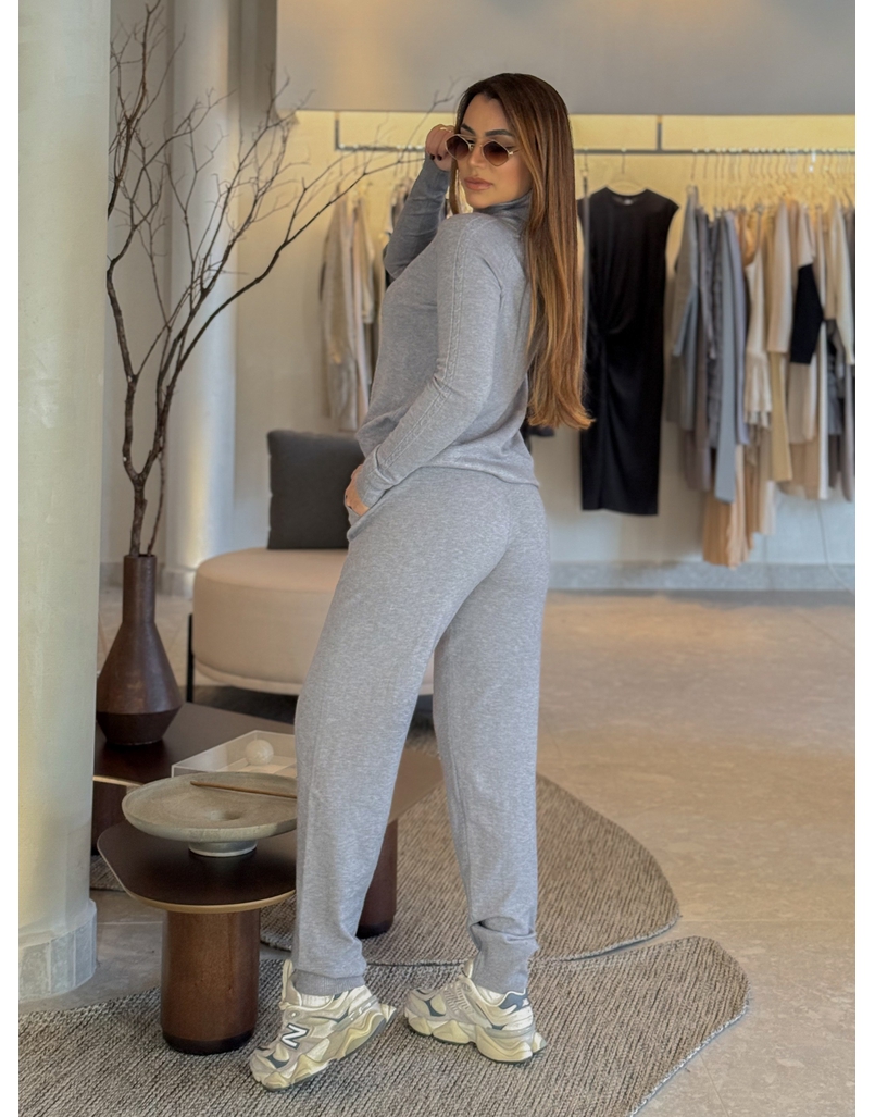 Conjunto Tricot Antonella Cinza