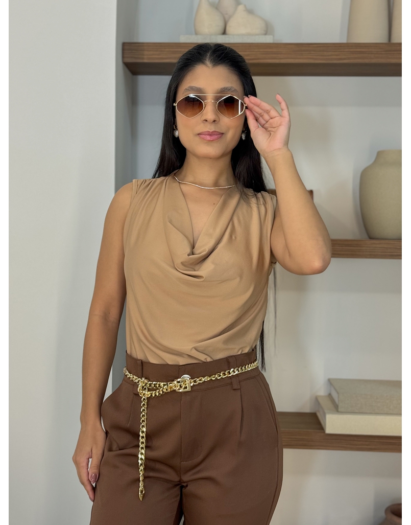 Blusa Gola Degage Cappuccino
