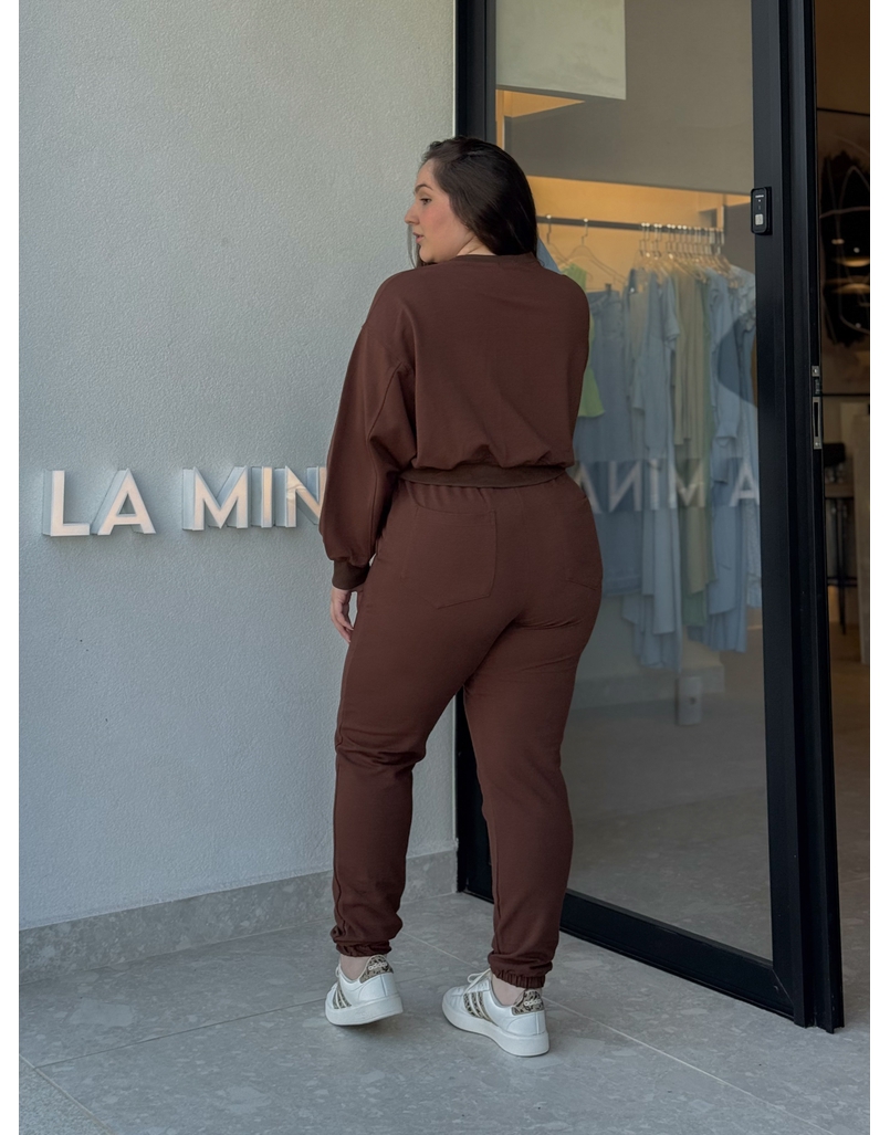 Conjunto Moletom Jogger Marrom