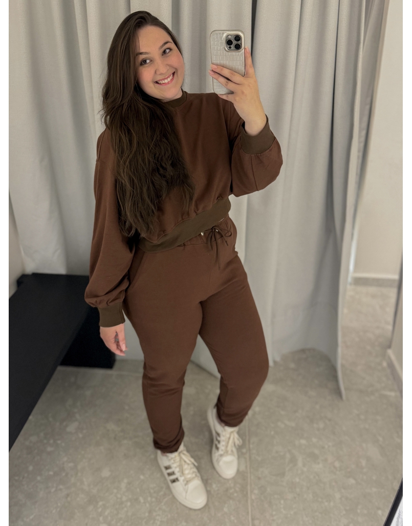 Conjunto Moletom Jogger Marrom