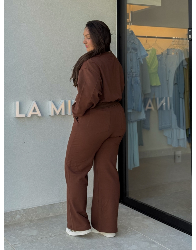 Conjunto Moletom Pantalona Marrom