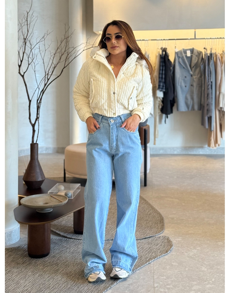 Calça Wide Leg Barra