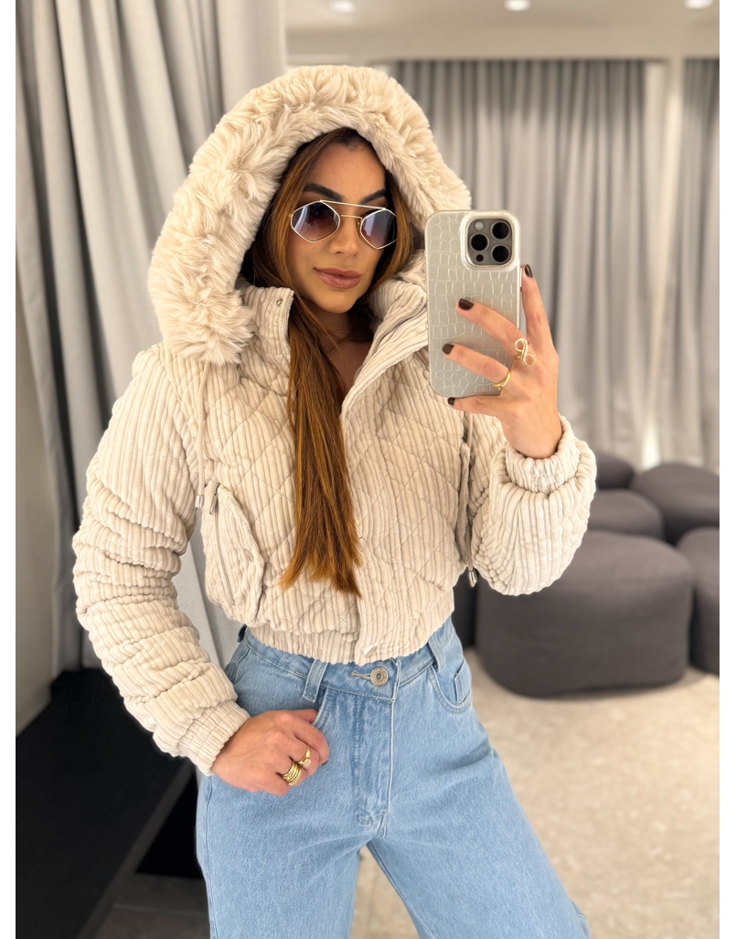 Casaco Pelo Fiorella Areia