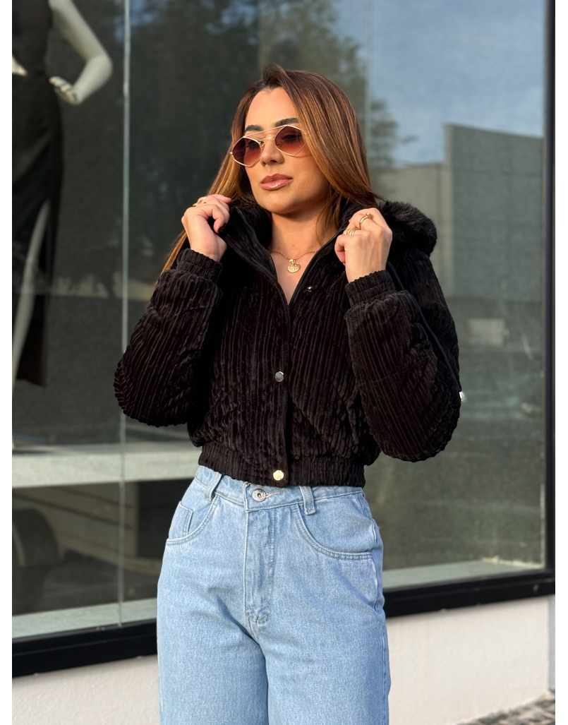 Casaco Pelo Fiorella Preto