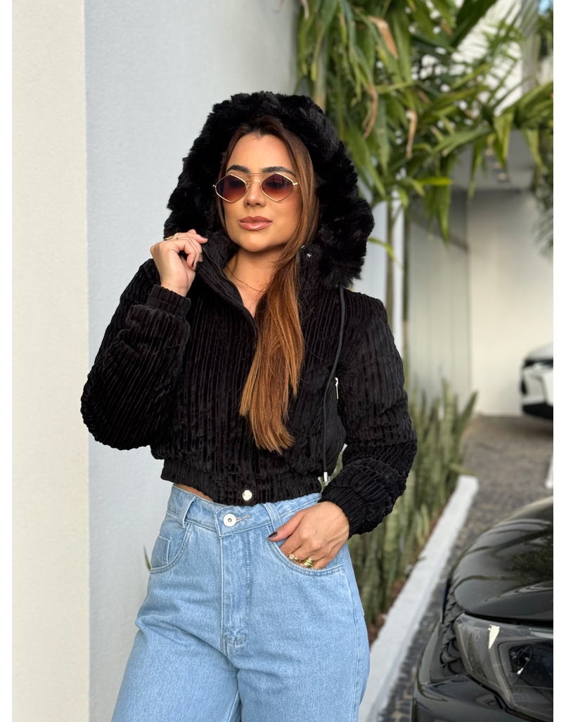 Casaco Pelo Fiorella Preto