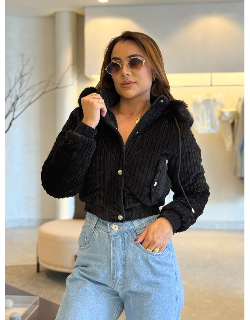 Casaco Pelo Fiorella Preto