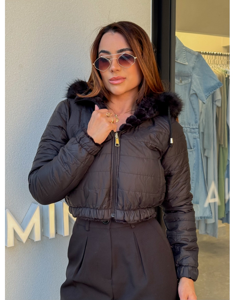 Casaco Dupla Face Dominique Preto