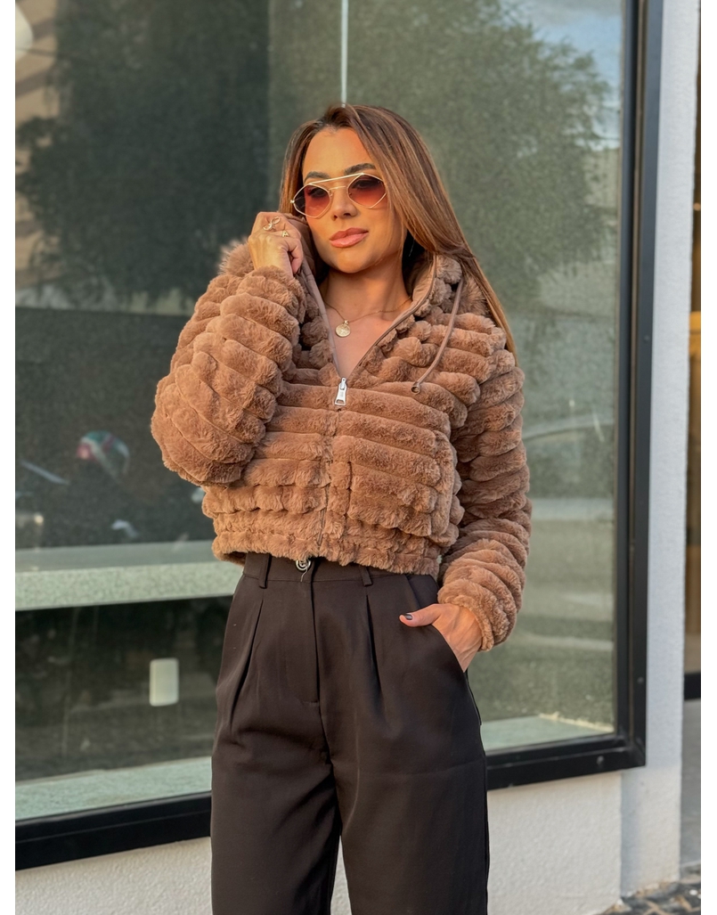 Casaco Dupla Face Dominique Marrom