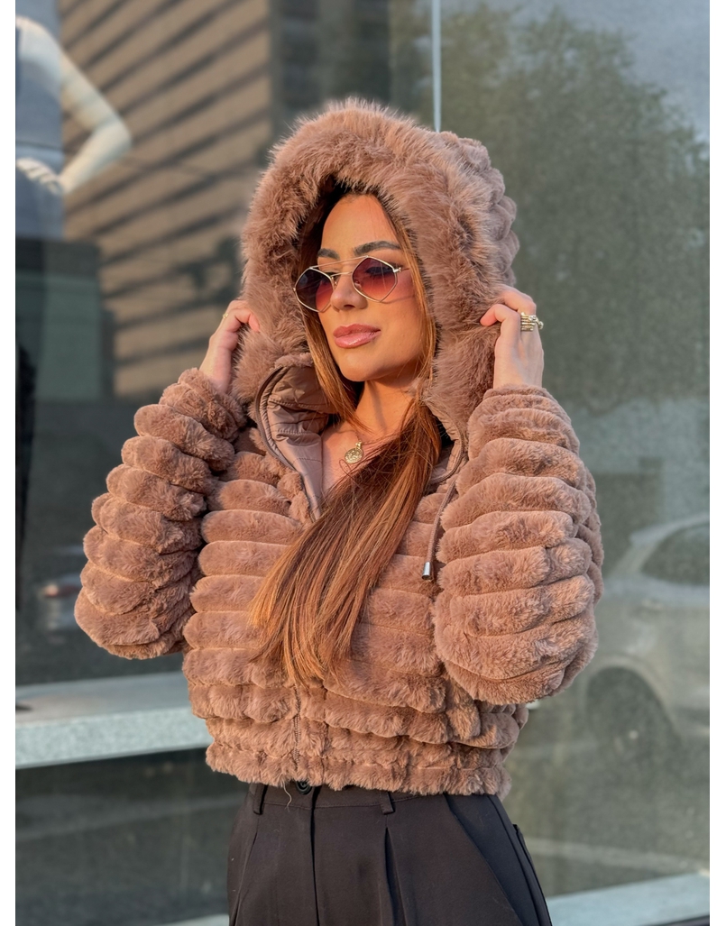 Casaco Dupla Face Dominique Marrom