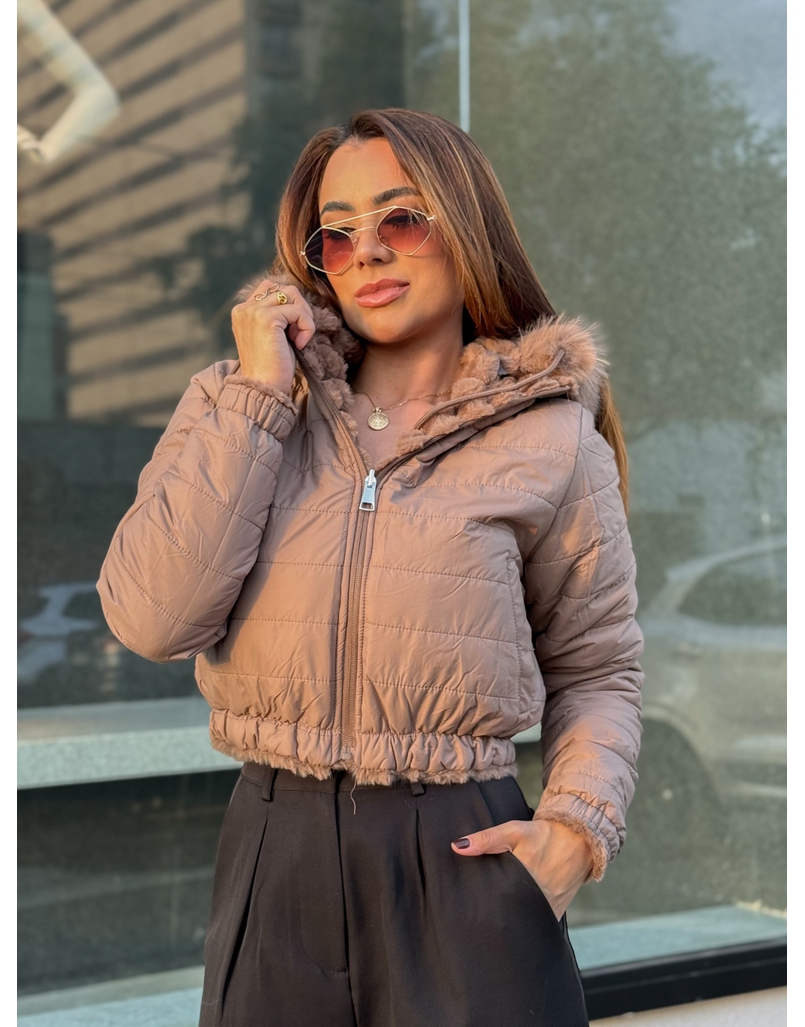 Casaco Dupla Face Dominique Marrom