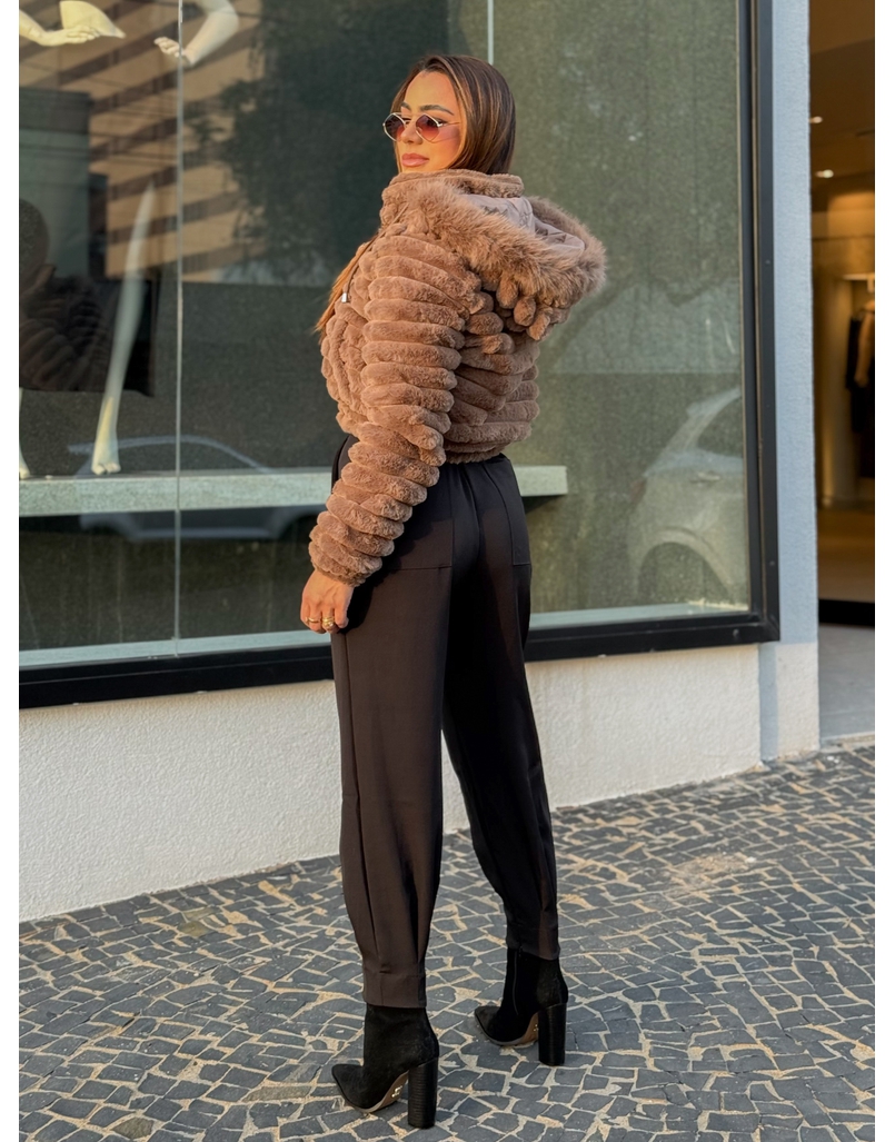 Casaco Dupla Face Dominique Marrom