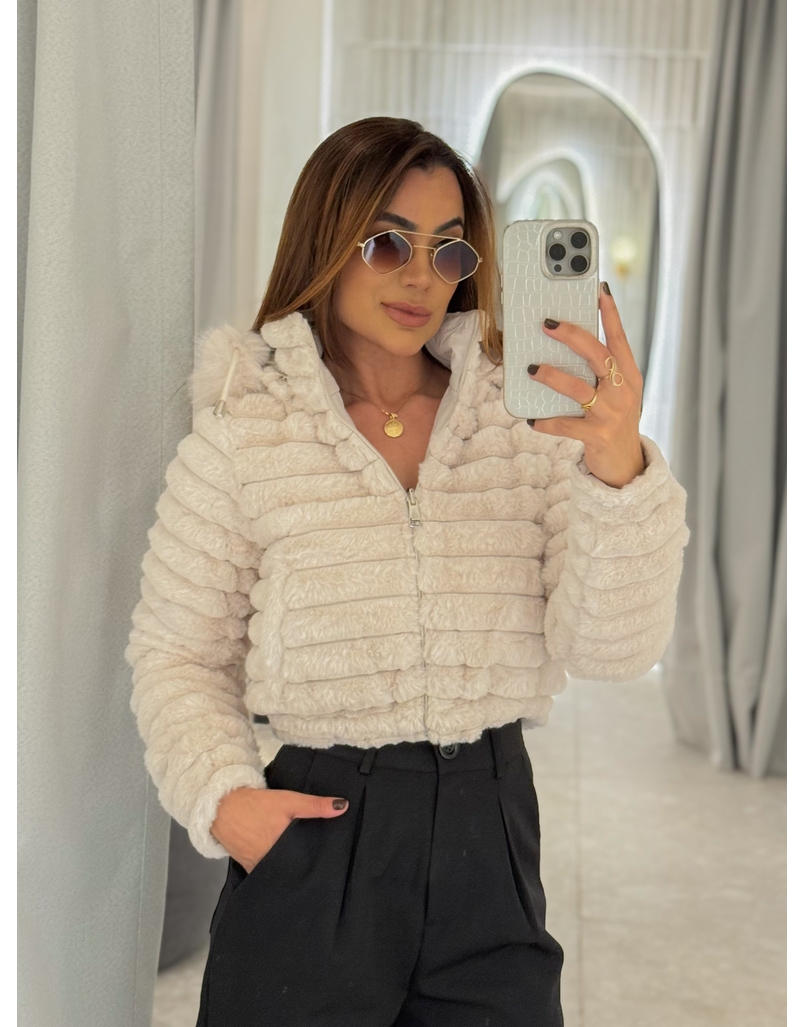 Casaco Dupla Face Dominique Areia 