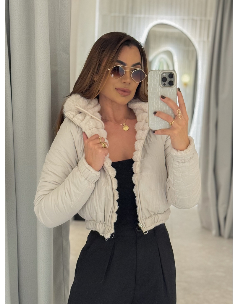 Casaco Dupla Face Dominique Areia 