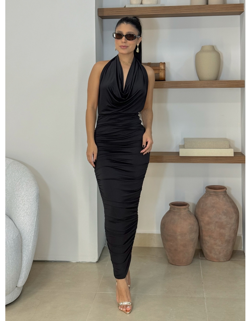 Vestido Suplex Frente Única Preto