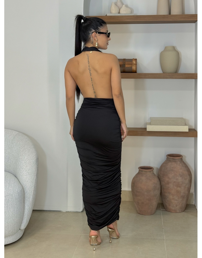 Vestido Suplex Frente Única Preto