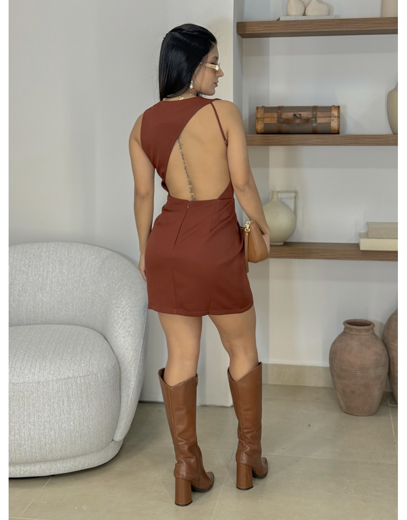 Vestido Abertura Julie Café