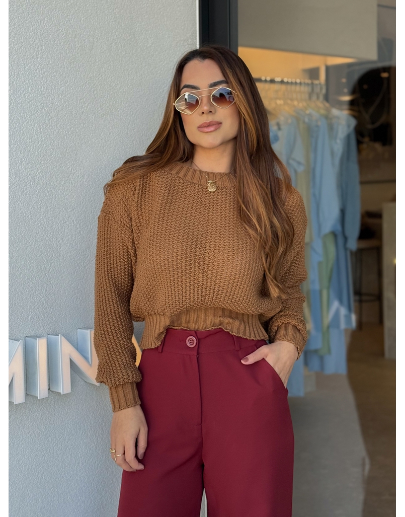 Blusa Tricot Espanha Camelo