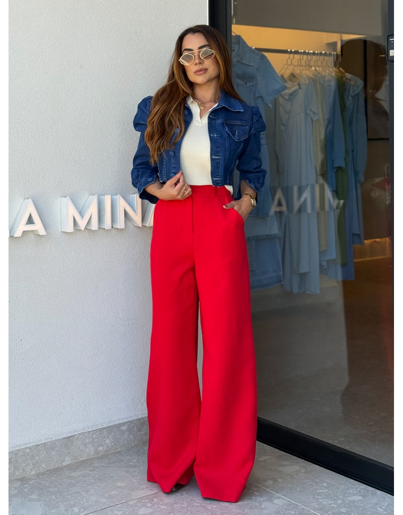 Calça Alfaiataria Maria Vermelha 