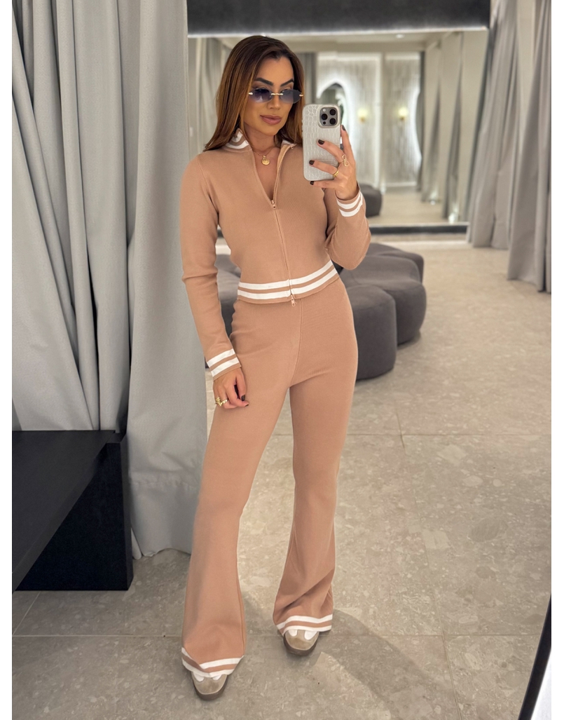 Conjunto Tricot Listra Inês Cappuccino