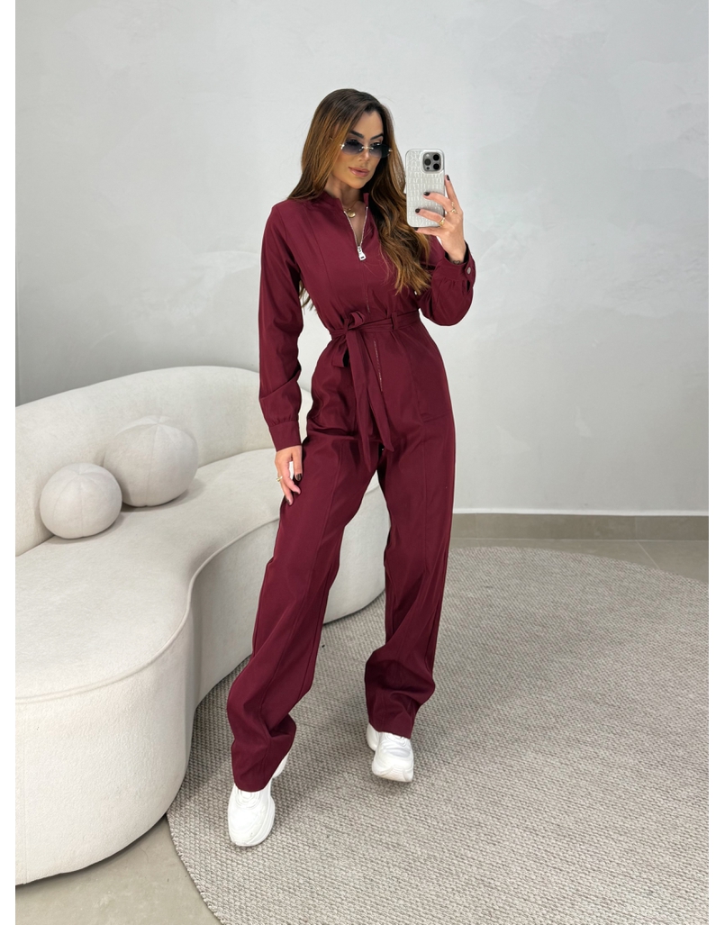 Macacão Manga Longa Aspen Cereja