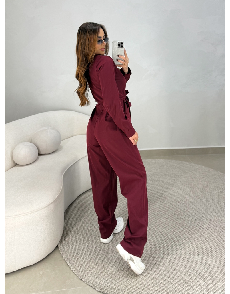 Macacão Manga Longa Aspen Cereja