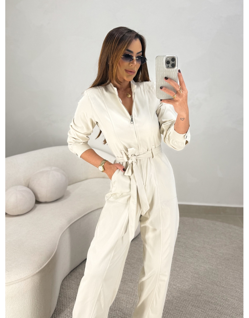 Macacão Manga Longa Aspen Areia