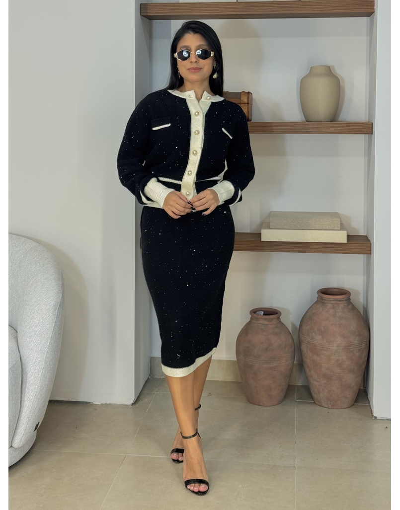 Conjunto Saia Paris Preto 