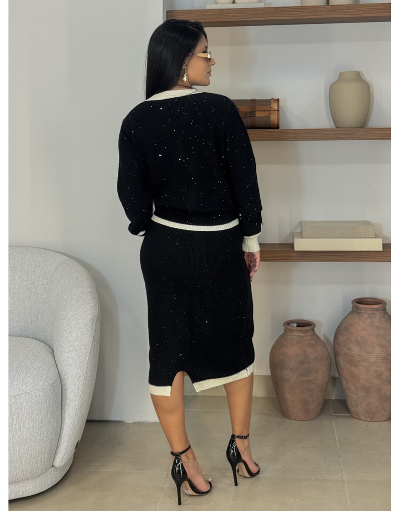 Conjunto Saia Paris Preto 