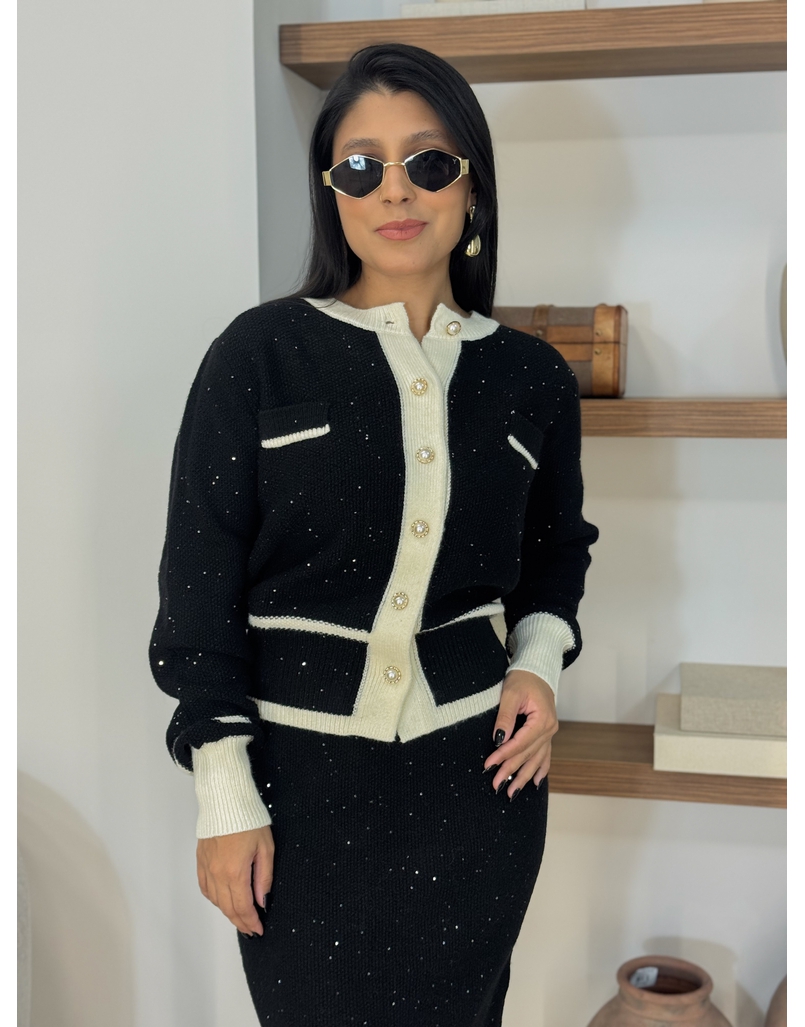 Conjunto Saia Paris Preto 