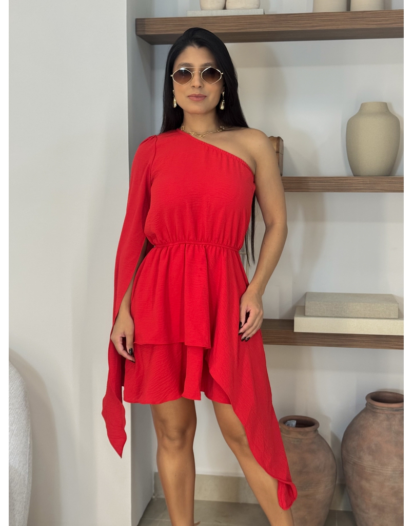 Vestido Nula Manga Becca Vermelho