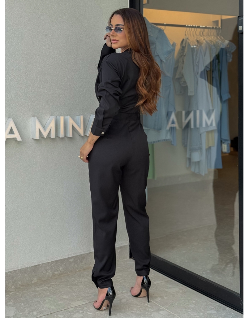 Macacão Manga Longa Bariloche Preto