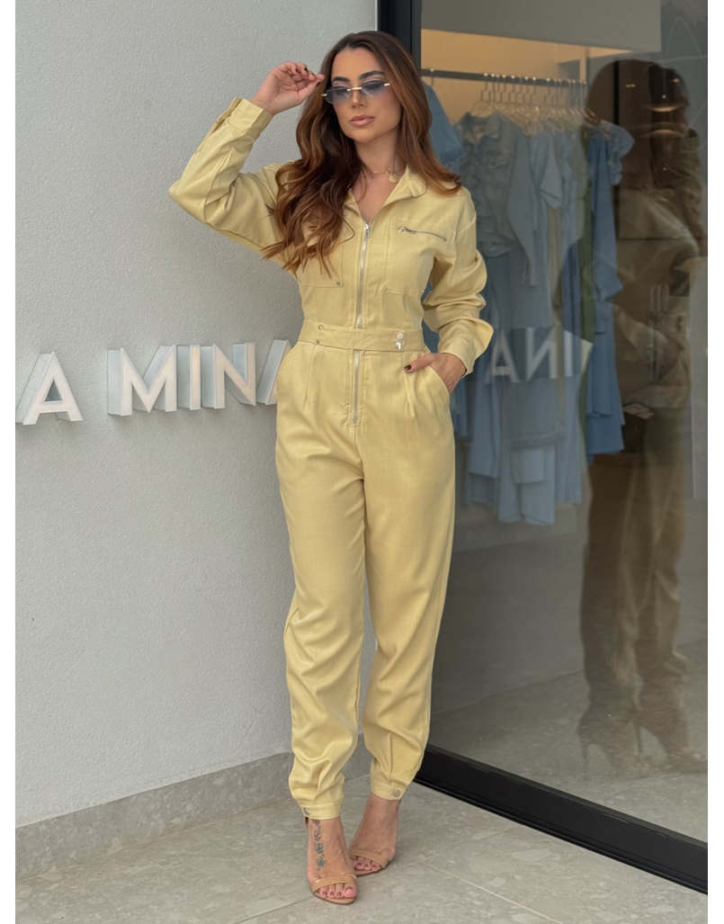 Macacão Manga Longa Bariloche Manteiga