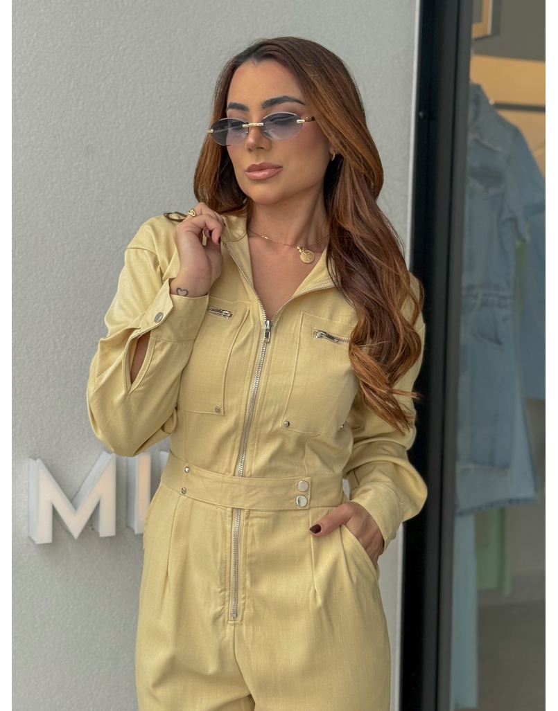 Macacão Manga Longa Bariloche Manteiga