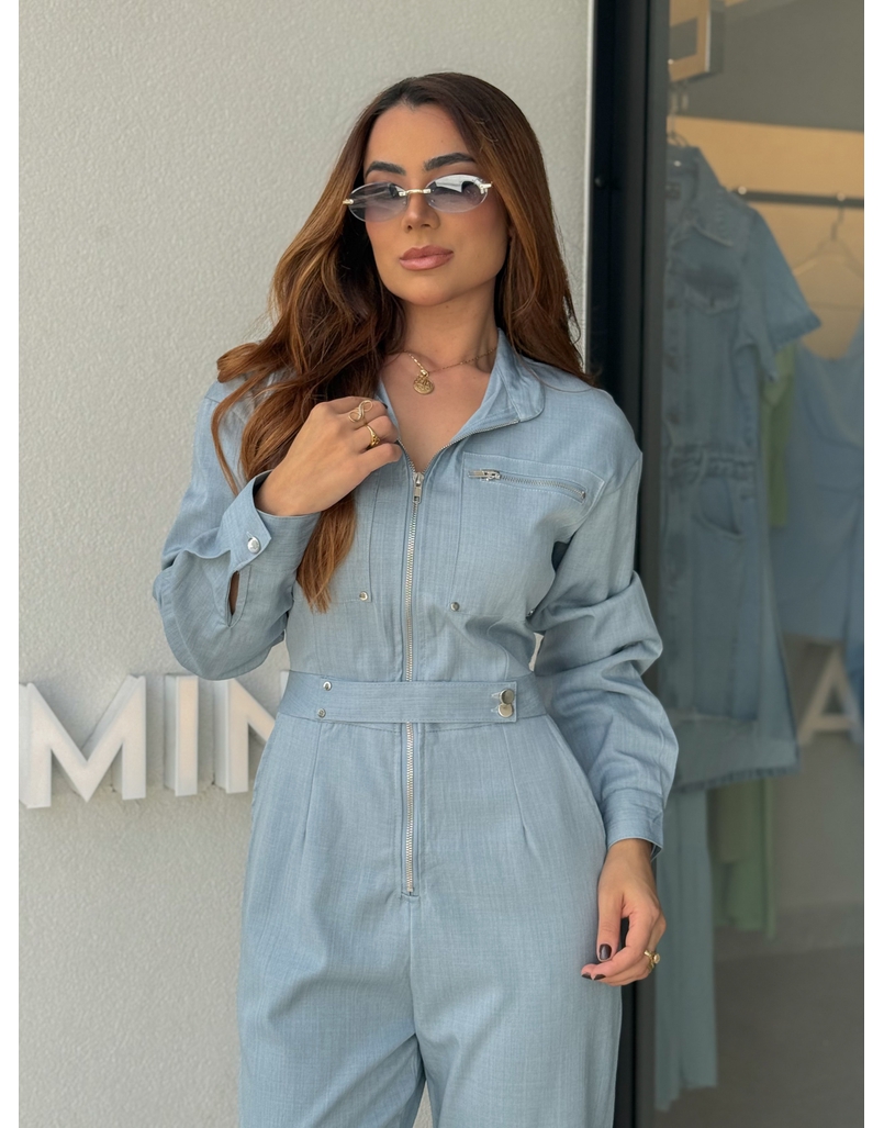 Macacão Manga Longa Bariloche Azul