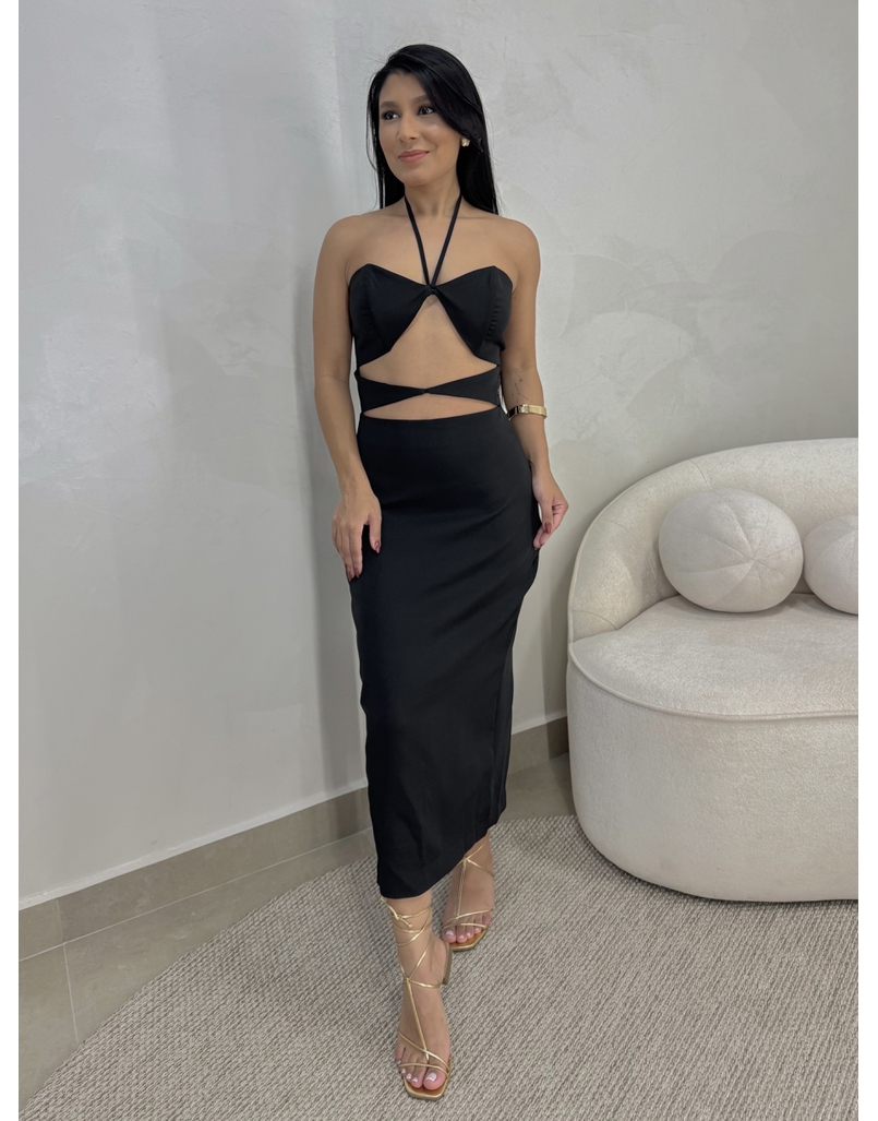 Vestido Midi Rússia Preto