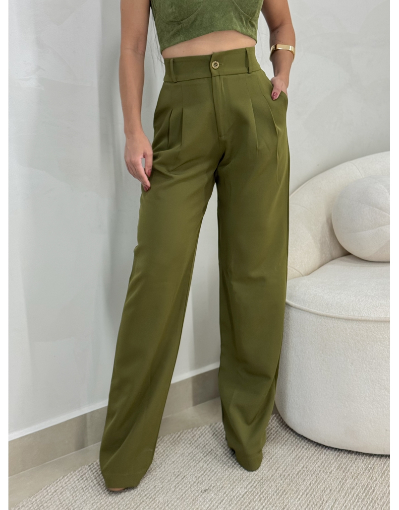 Calça Reta Alfaiataria Militar 