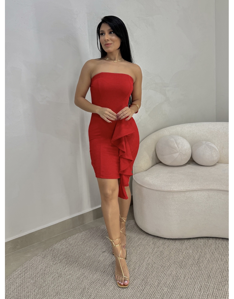 Vestido Babado Manuela Vermelho