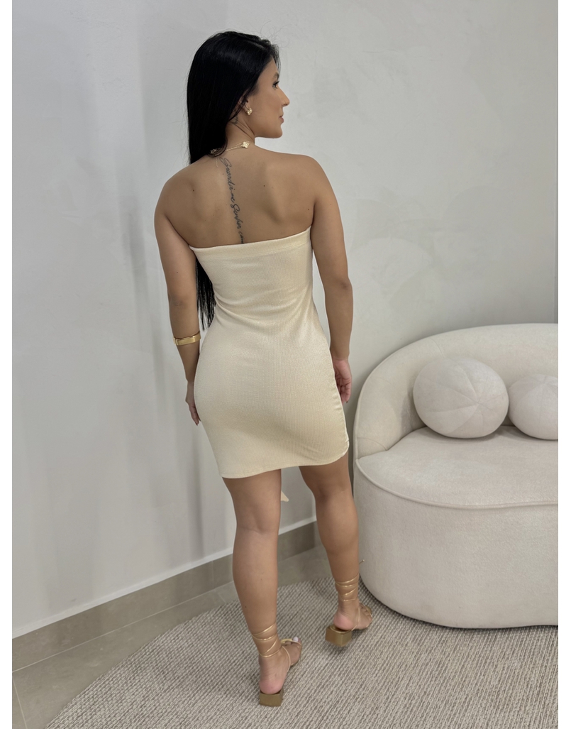 Vestido Babado Manuela Areia