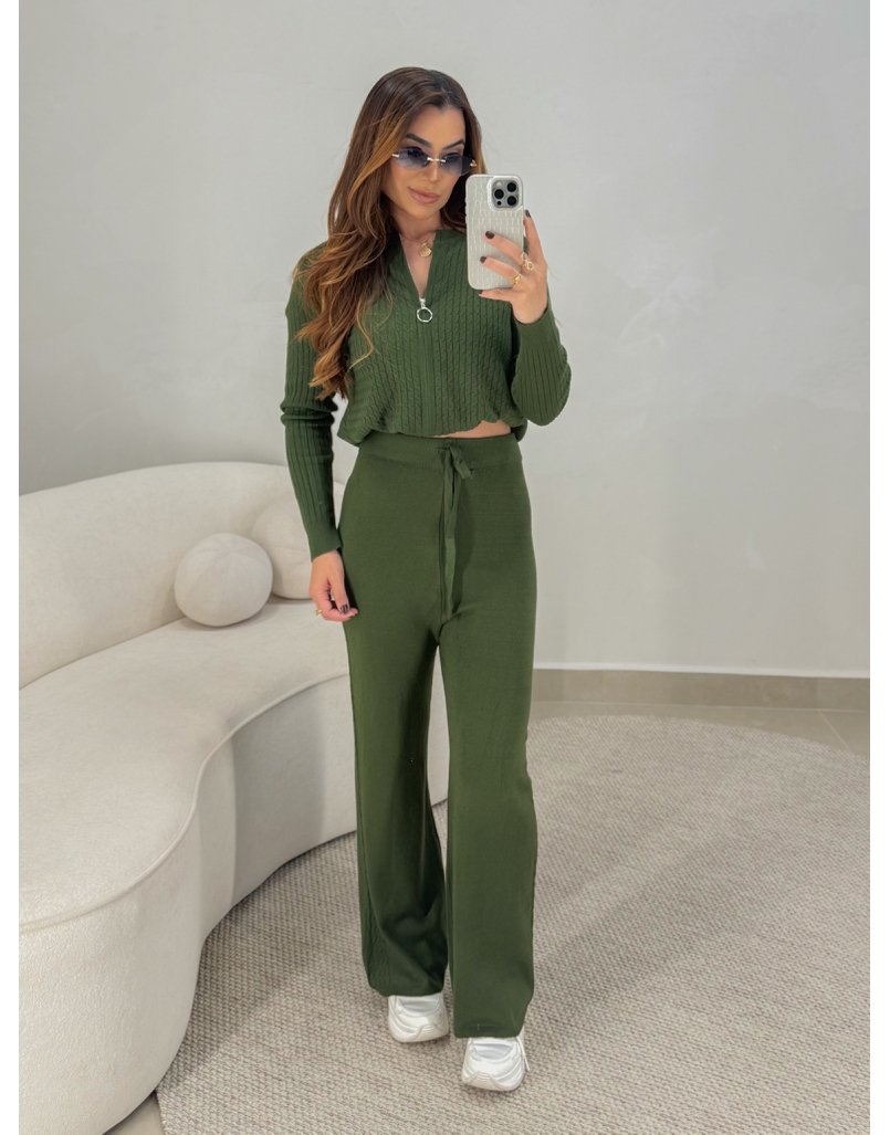 Conjunto Tricot Zíper Germana Verde