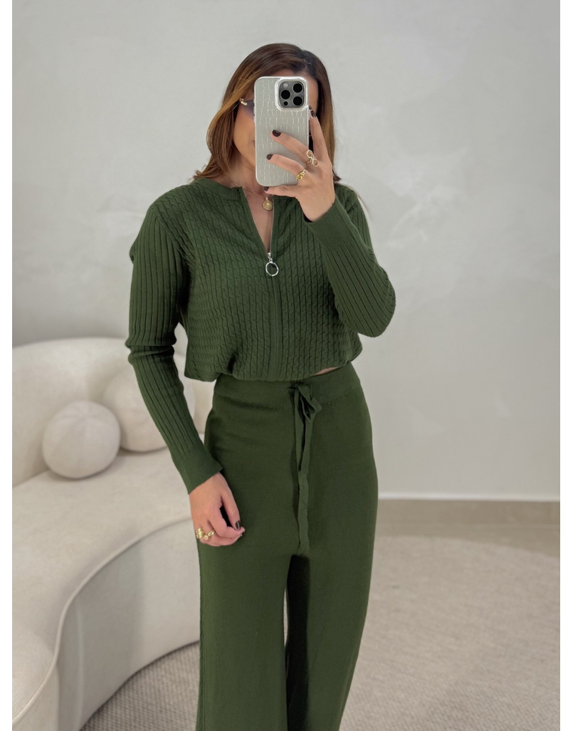Conjunto Tricot Zíper Germana Verde