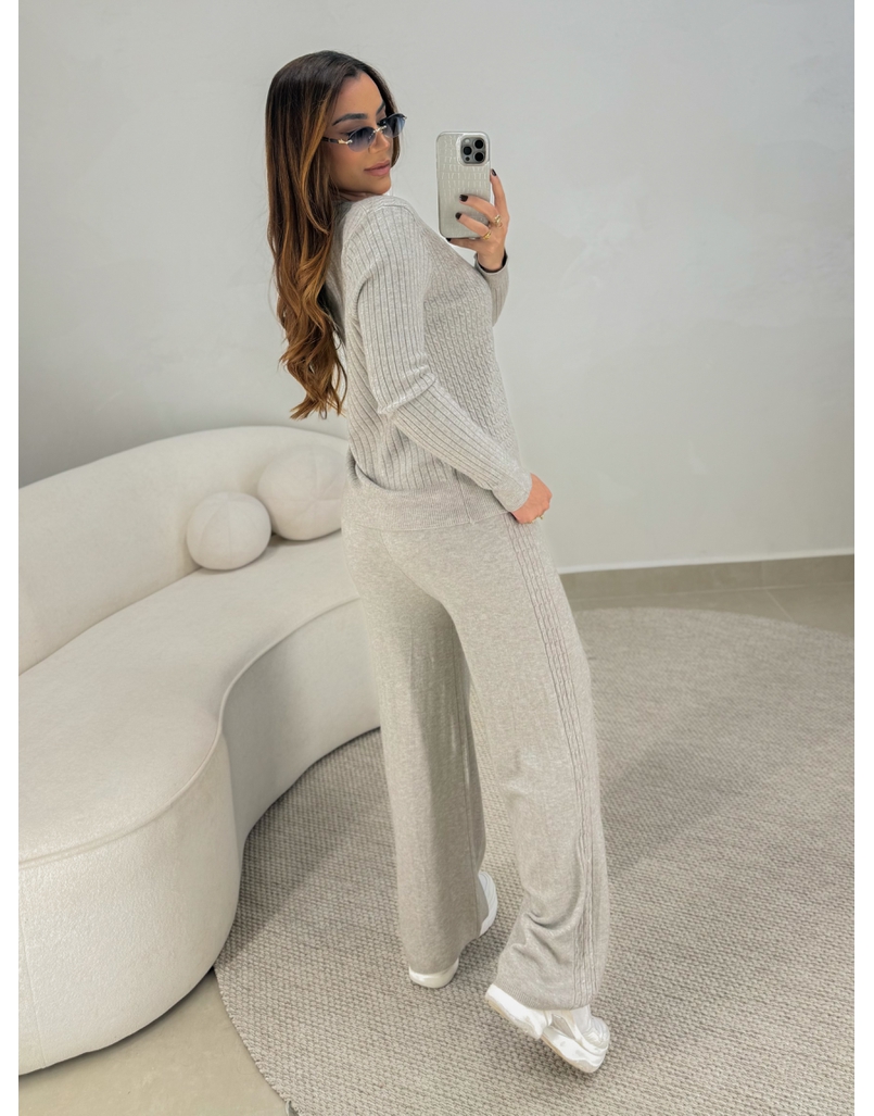 Conjunto Tricot Zíper Germana Argila