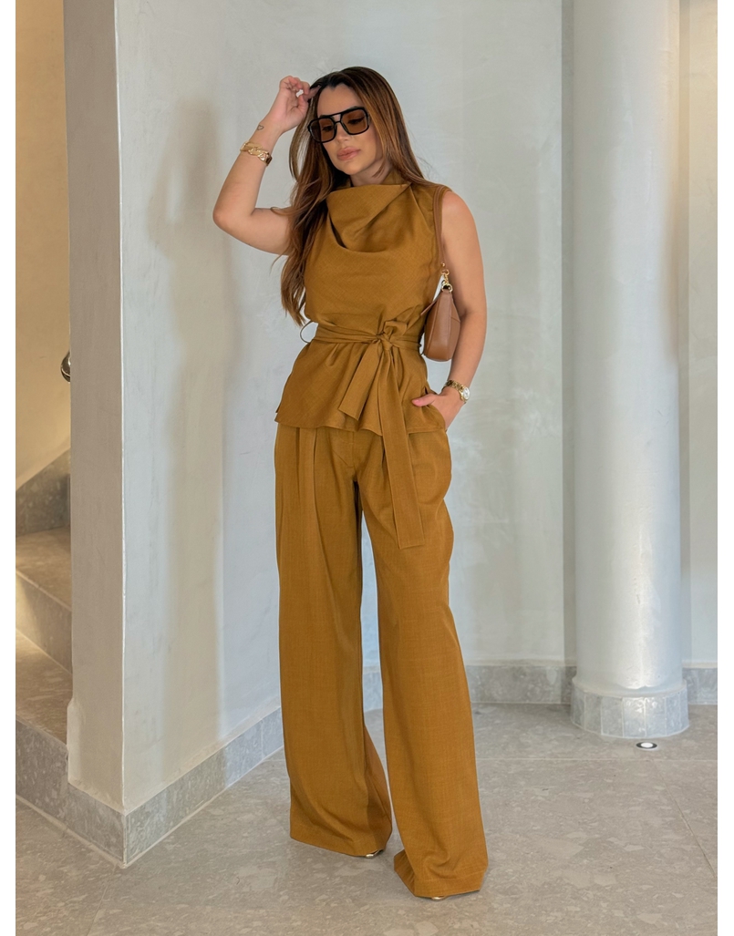 Conjunto Calça Bruxelas Camelo