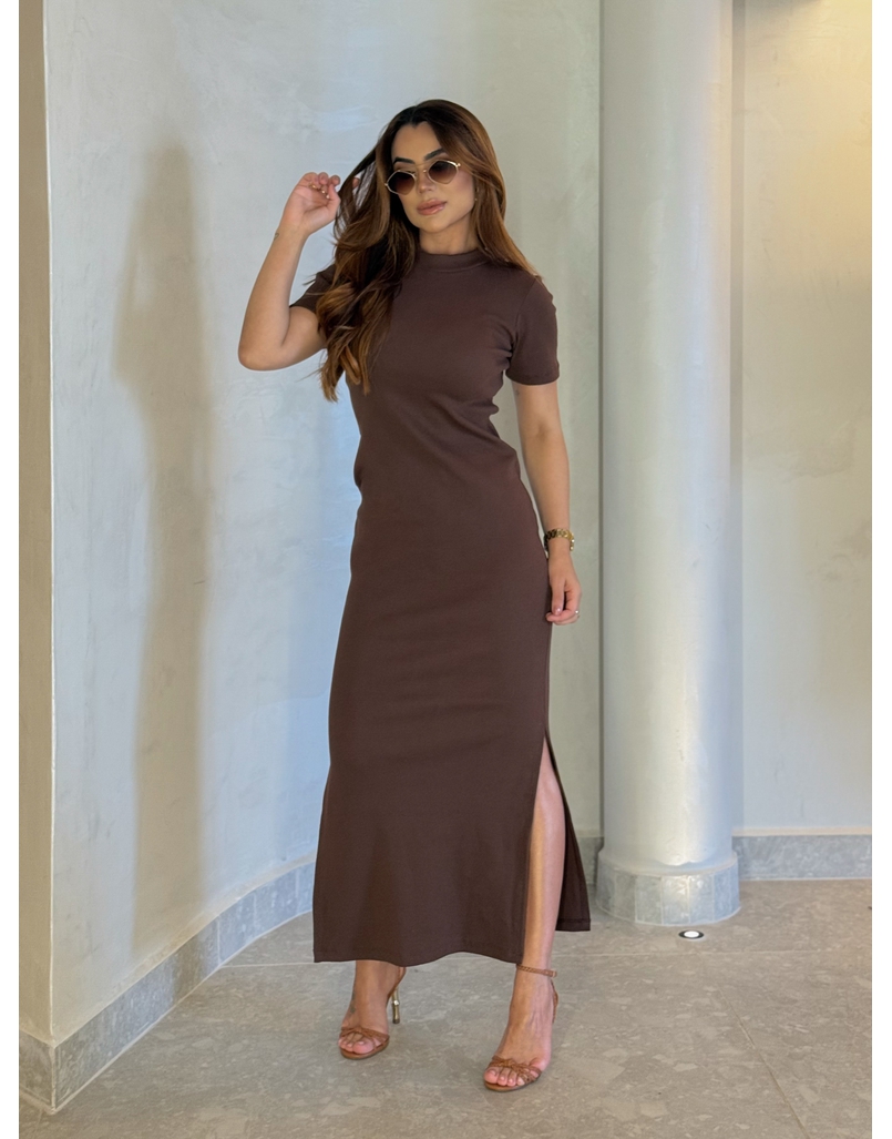Vestido Canelado Chicago Café 