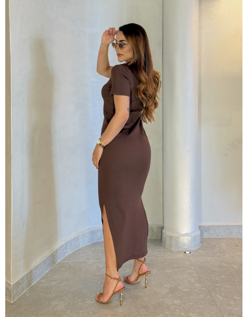 Vestido Canelado Chicago Café 