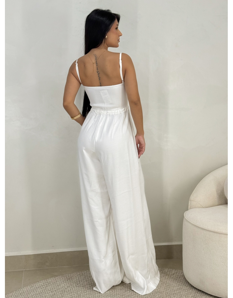 Macacão Pantalona Liz Branco 