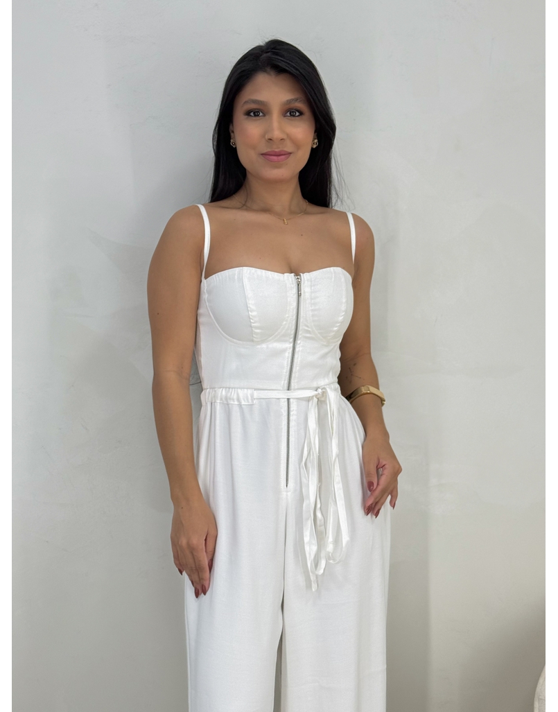 Macacão Pantalona Liz Branco 