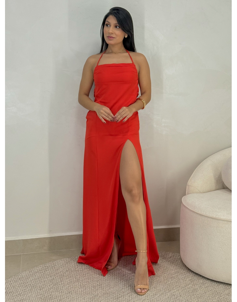 Vestido Franzido Chile Vermelho 