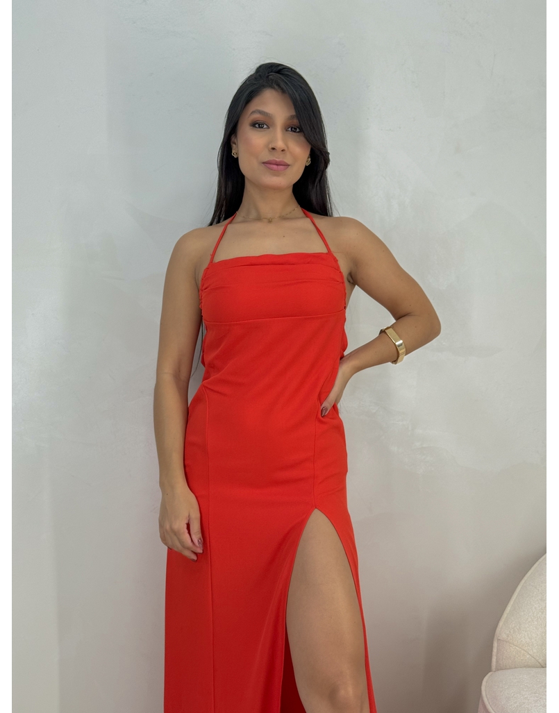 Vestido Franzido Chile Vermelho 